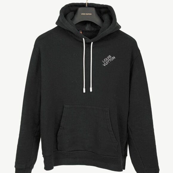 Louis Vuitton Black Embroidered Signature Cotton Hoodie - Picture 2 of 13
